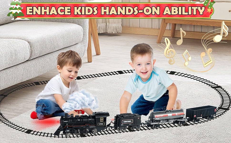 Remote Control Train Set with Lights and Sounds for Kids S368833