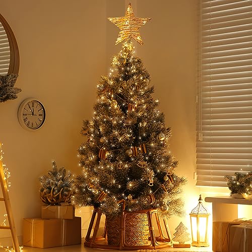 3D Rattan Christmas Tree Star Topper with Lights K600255
