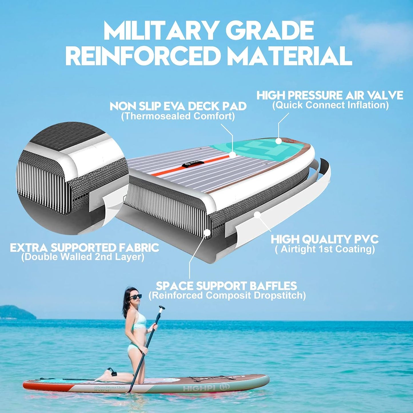 Inflatable Stand Up Paddle Board with Backpack and Accessories M3526