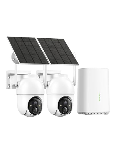 Wireless Outdoor Security Cameras 2 Cam Kit, Solar Powered, 2K Night Vision J80871