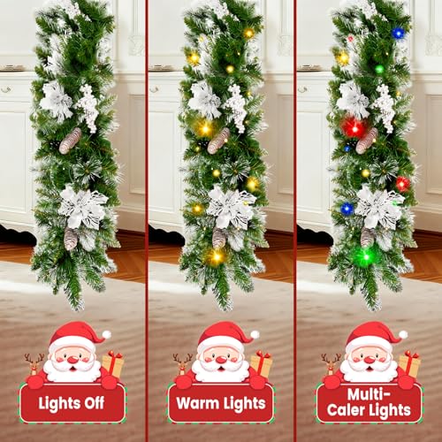 9ft Pre-Lit Christmas Garland with Pine Cones, Berries & Multicolor LED Lights B607