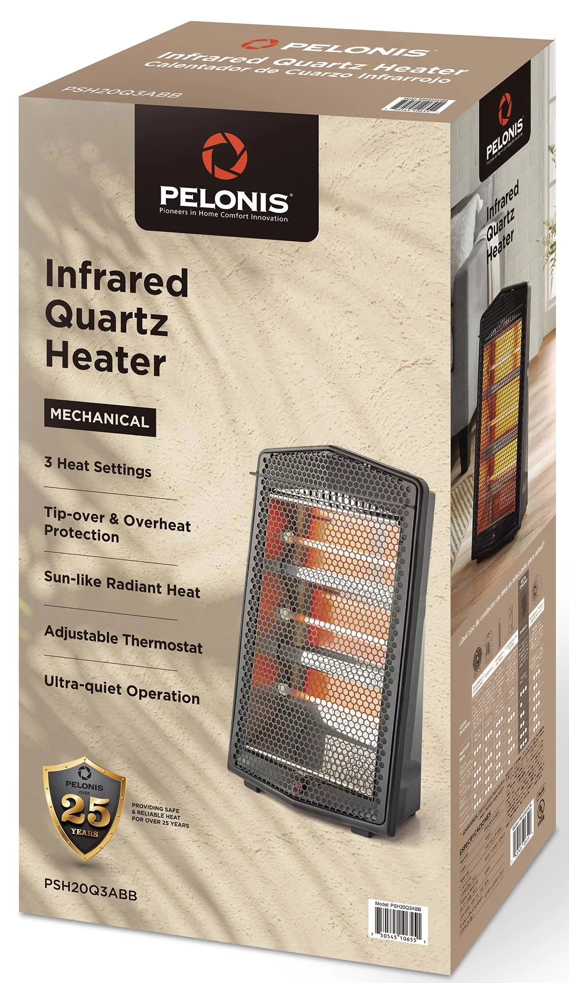 1500W Quartz Radiant Heater, Black T3808
