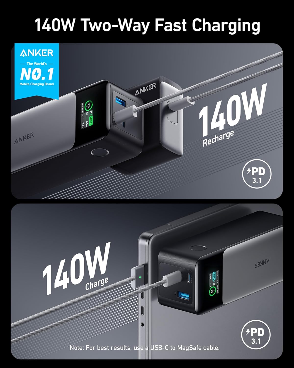 Portable Charger 24000mAh with 140W Output and Digital Display G5787