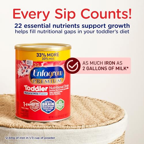 Toddler Nutritional Drink Powder with DHA and Prebiotics, Non-GMO, 24 Oz Can D1154