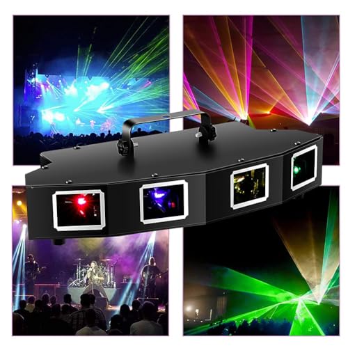 Stage Laser Light, 5 Beam Sound Activated DJ Party Lights with Remote Control O445463
