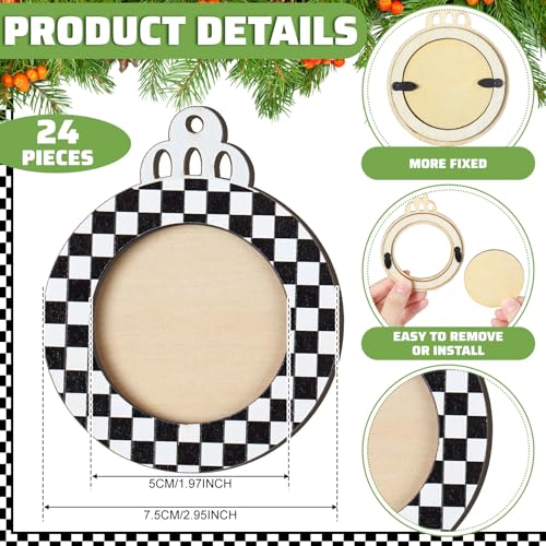 24 Pcs Christmas Photo Ornament Frames for Baby First Christmas Tree Keepsake F1934