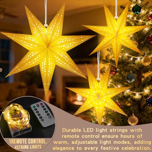 Christmas Paper Snowflake Lanterns with LED Lights for Holiday Party Decor Q23741