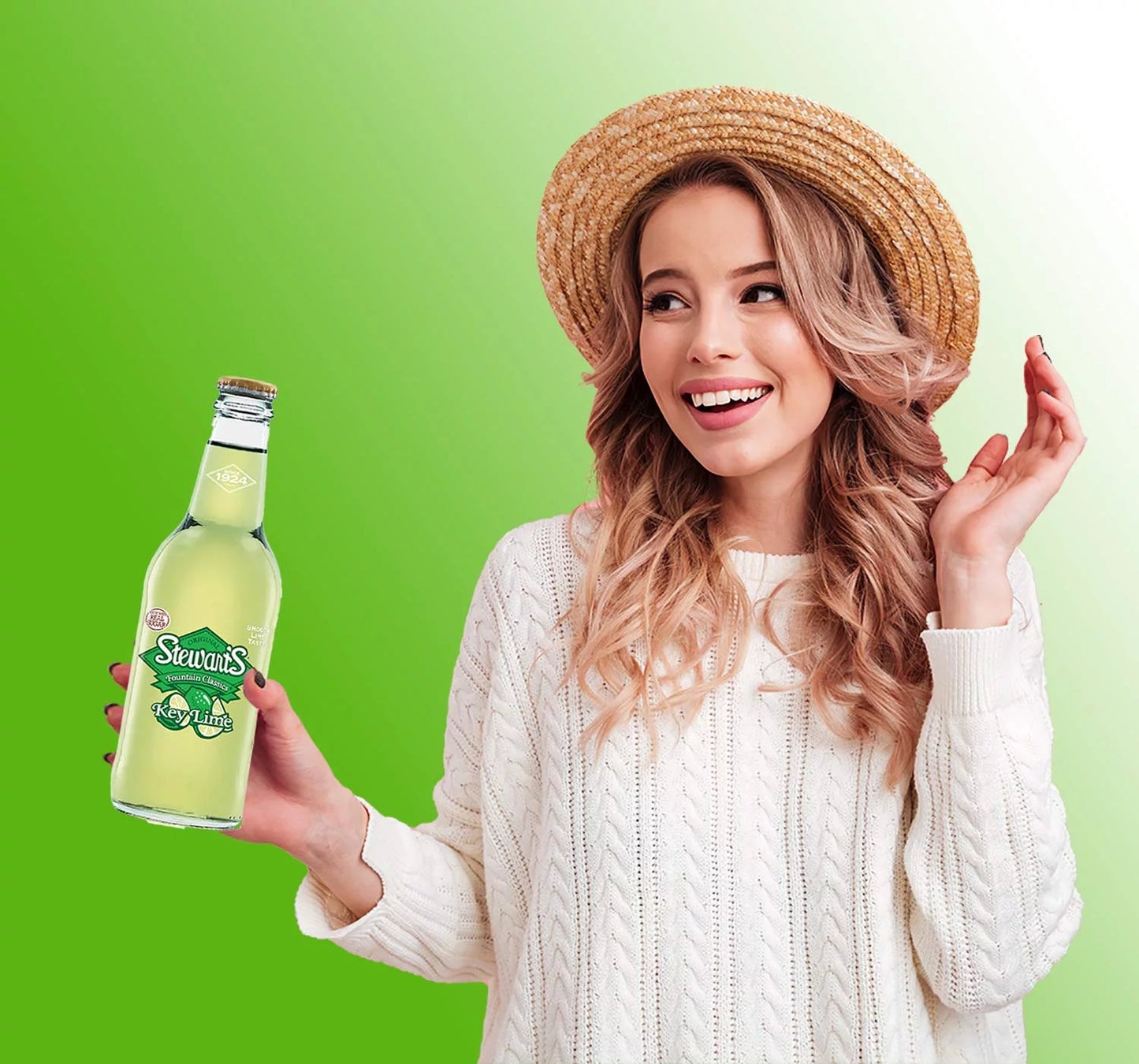 Key Lime Soda, 12 fl oz, 12 Glass Bottles, All Natural Family Pack T98896