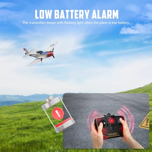 RC Plane 3 Channel Remote Control Airplane Fighter Toy, 2.4GHz 6-axis Gyro, Easy to Fly for Adults Kids Beginners Q215470