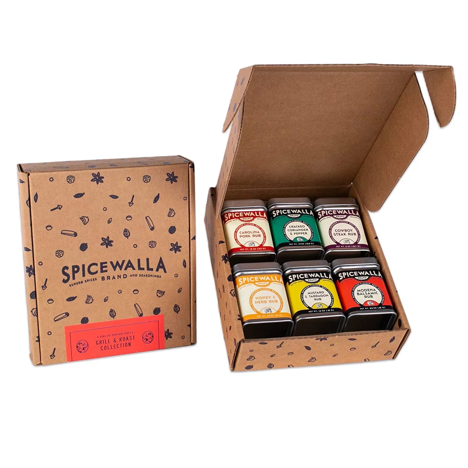 Spicewalla Grill Seasoning 6 Pack  Seasonings and Rubs for Steak, Poultry, Pork & Vegetables
