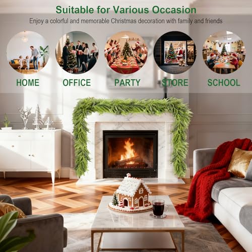 Artificial Norfolk Pine Garland 9FT for Holiday Decor D6529