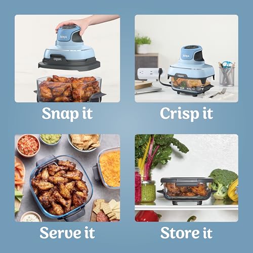 Air Fryer with Glass Containers, 4 QT & 6 Cup, Dishwasher Safe Y888