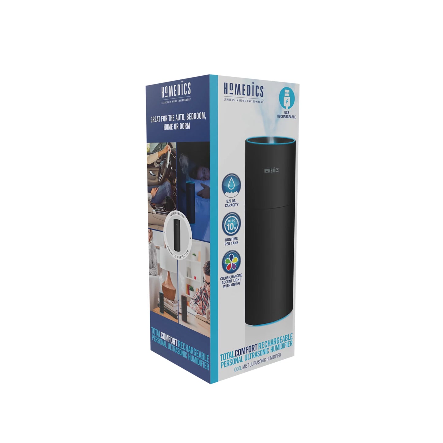 Portable Ultrasonic Humidifier, Cordless, Desktop, Travel, Quiet Cool Mist Y32900