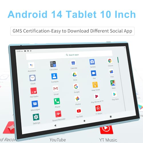 Tablet 10 Inch with Keyboard, Mouse, Case, Stylus, 8GB RAM 64GB ROM K197839