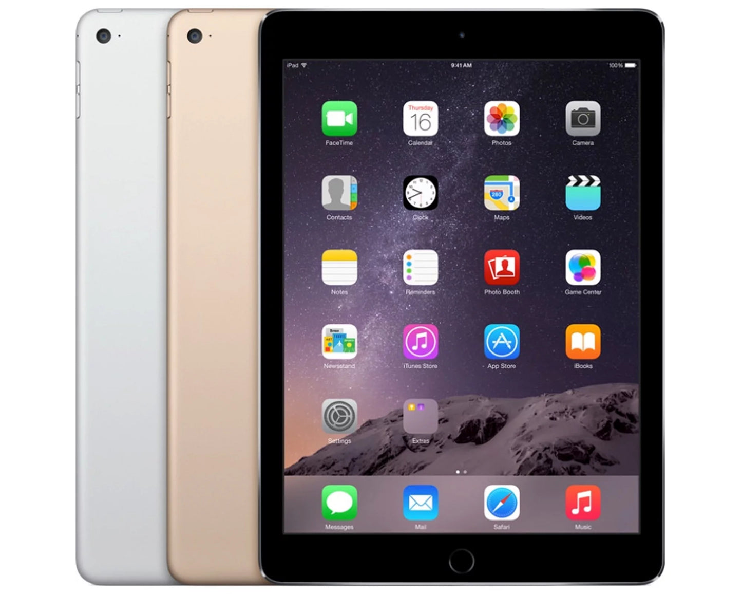 Open Box iPad Air 2 9.7-inch 128GB Wi-Fi Only with Bluetooth Earbuds, Case, Charger J780