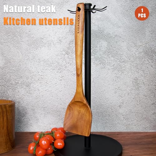 Christmas Wooden Spoons for Cooking, 10 Pcs Natural Teak Kitchen Utensils Set S557967