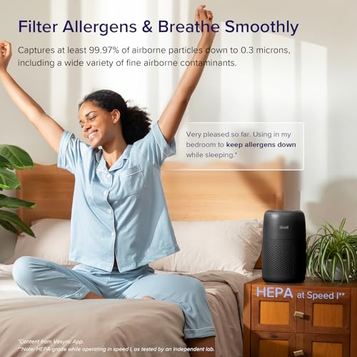 Air Purifier for Bedroom Home, 3-in-1 Filter Cleaner with Fragrance Sponge for Better Sleep, Portable S3072