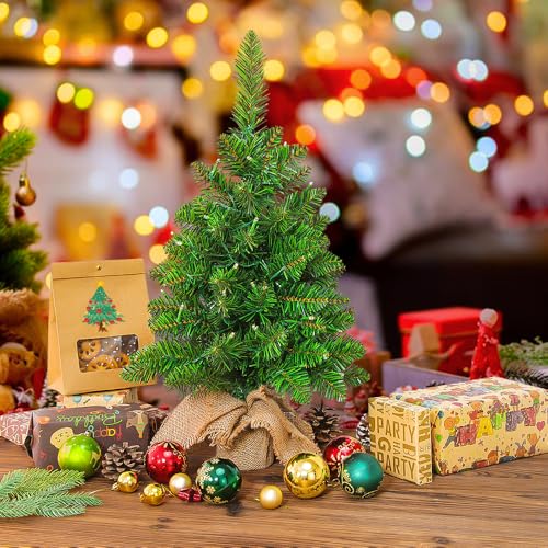 2ft Pre Lit Artificial Mini Christmas Tree with 50 LED Warm Lights L2578