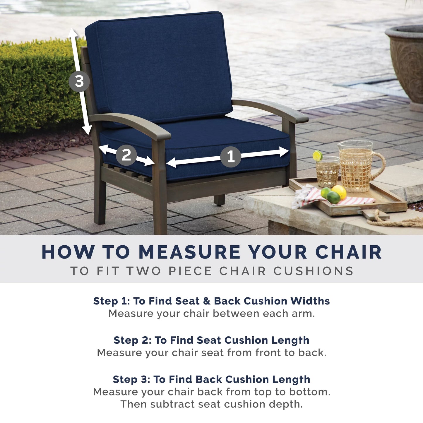 Outdoor Tufted Dining Chair Cushion 21 x 40 T62103