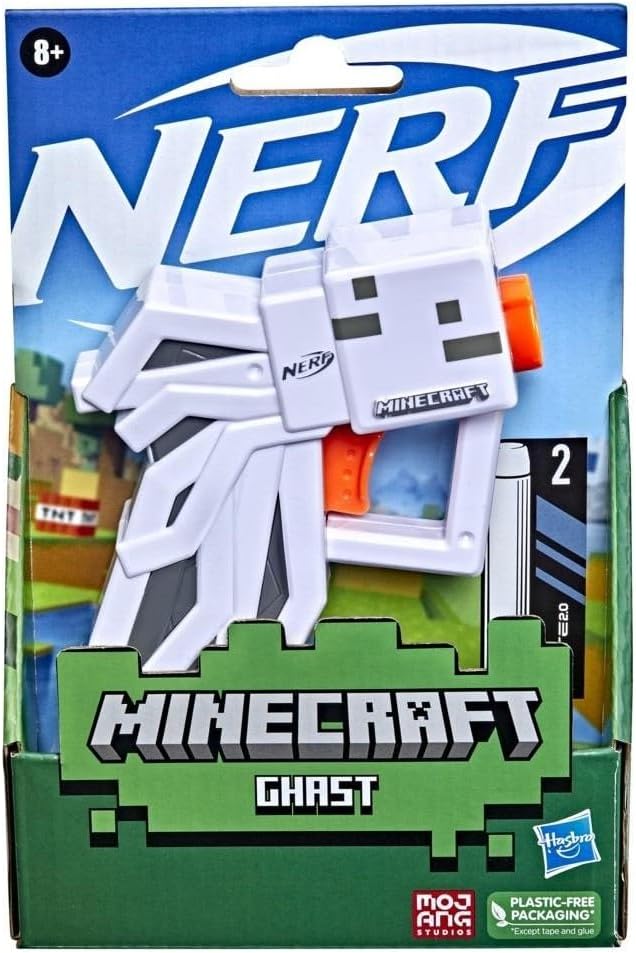 Minecraft Ghast Mini Blaster with 2 Darts, Pull-Down Priming Handle T274