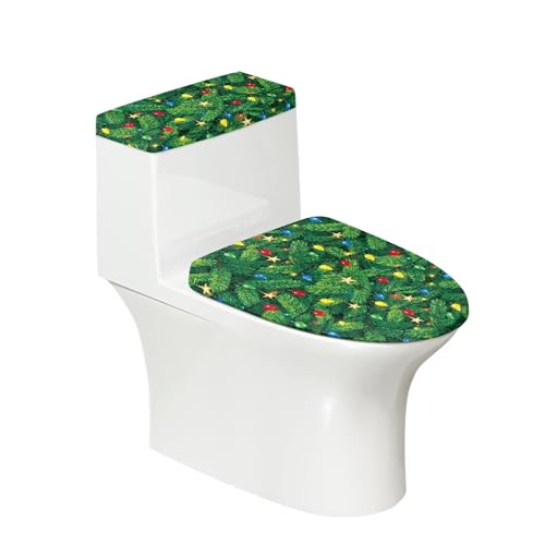 Christmas Toilet Lid and Tank Cover Set for Bathroom Decor Q334993