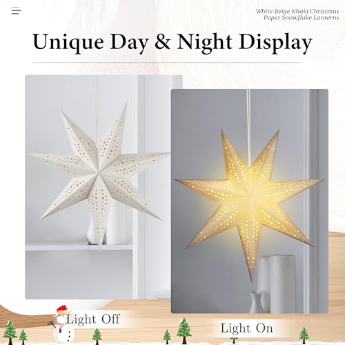 Christmas Paper Snowflake Lanterns with LED Lights for Holiday Party Decor Q23741