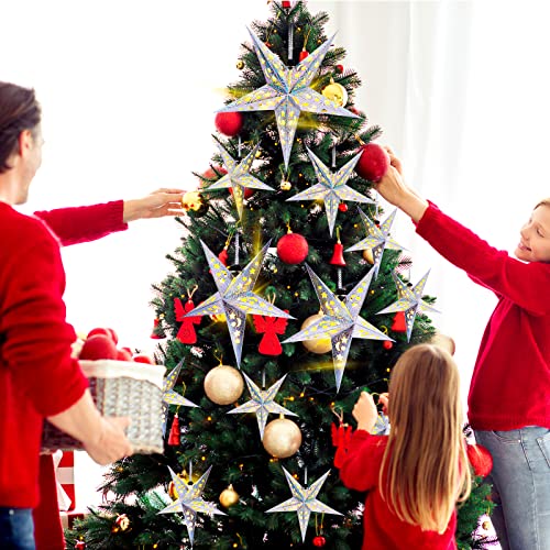 Christmas Paper Star Lanterns with LED Lights Hanging Decor W2538