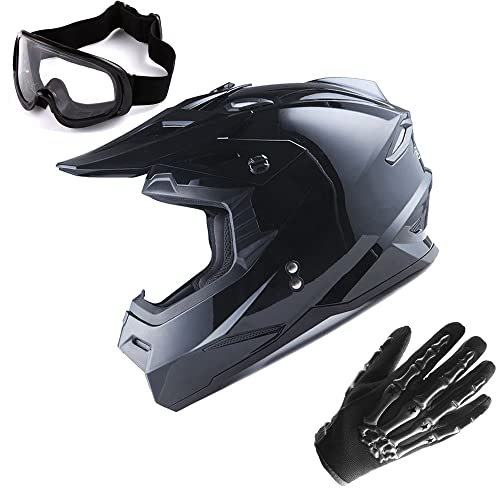 Adult Motocross Helmet Full Face Racing Style Matt Black U258