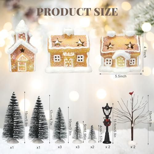 LED Christmas Gingerbread Village Set with Houses and Trees X912