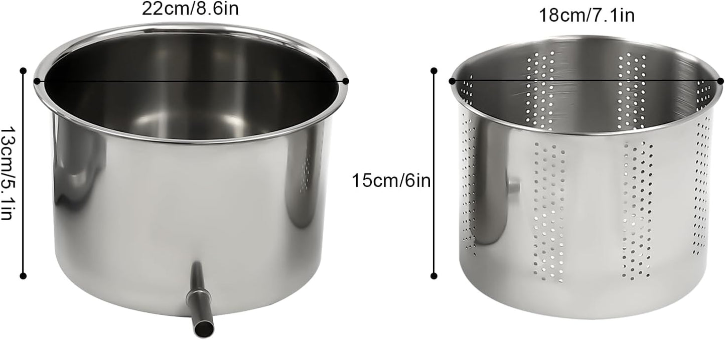 Stainless Steel Fruit Press with Dual Barrels and Filter Bag V4670