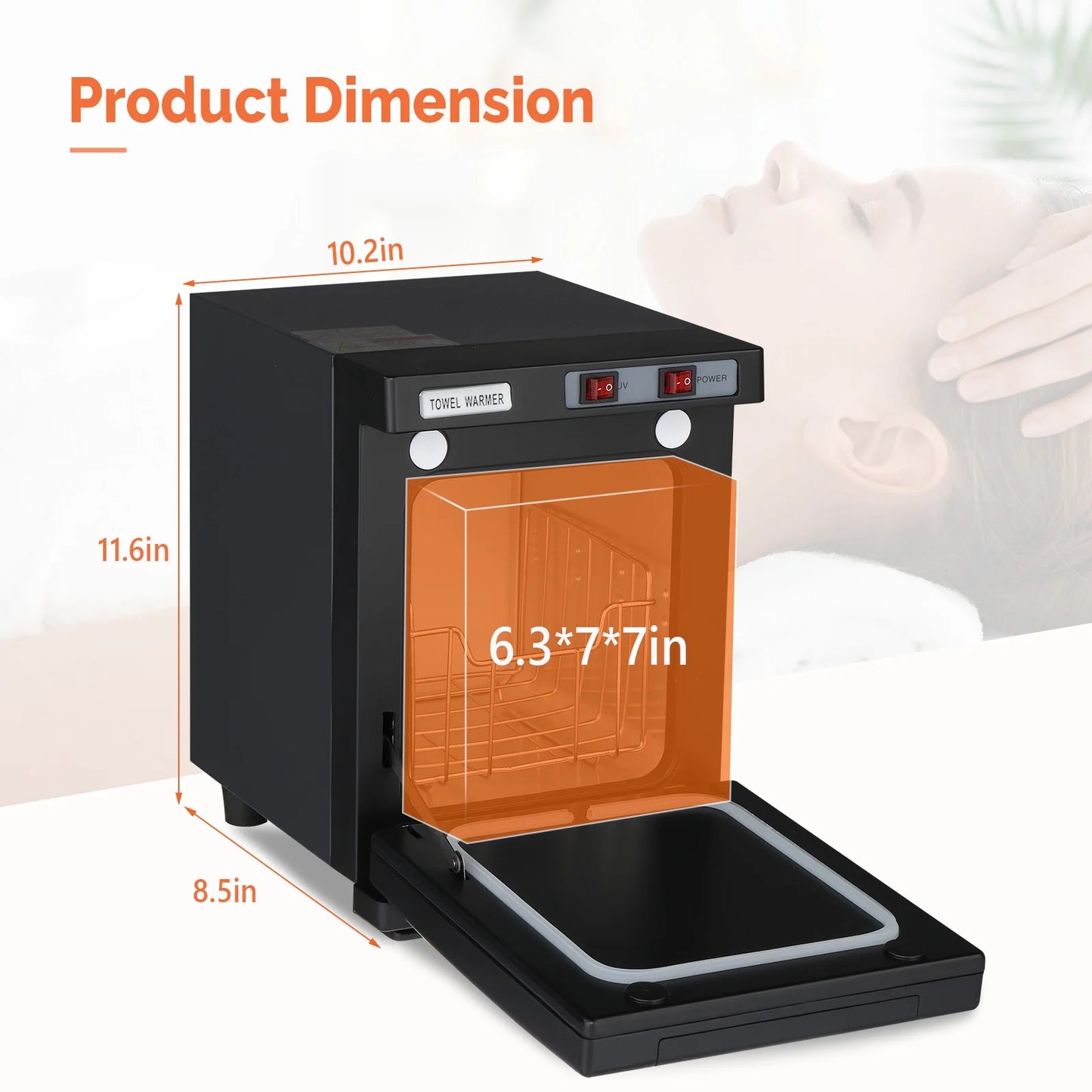 Hot Towel Warmer Cabinet with UV Sterilizer, 5L, Black I132