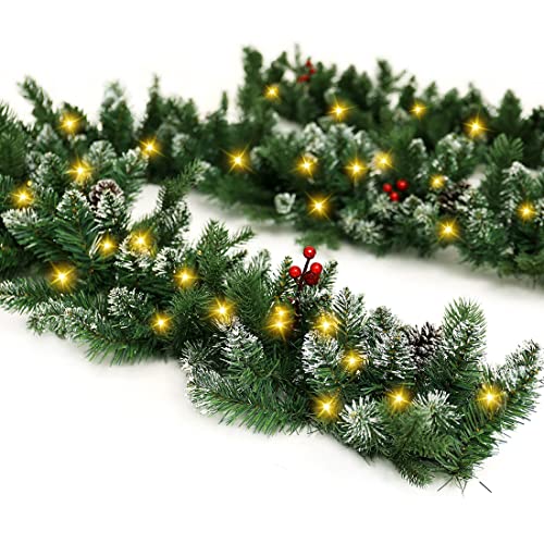 Pre-lit Christmas Garland with Lights for Indoor Outdoor Decor C1969