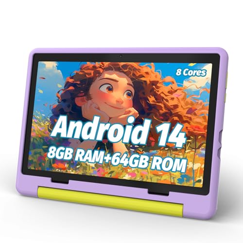 Kids Tablet 10 inch Octa-Core with Case, 64GB Expandable, Parental Control, Dual Camera, WiFi I23112