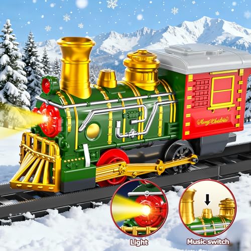 Electric Train Set for Kids with Smoke, Light and Sound, DIY Track Building Toy V61635