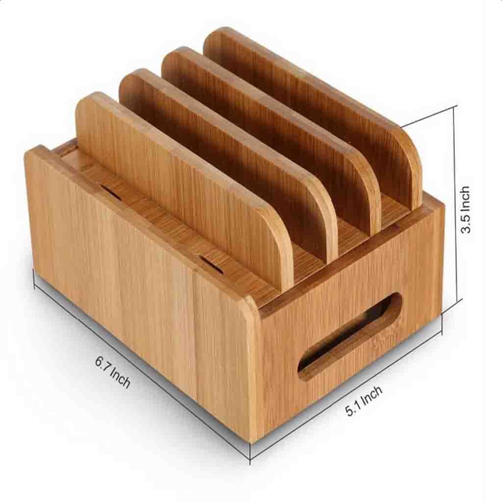 Bamboo Charging Station for Smartphones and Gadgets P11409