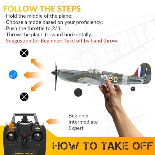 RC Plane 3 Channel Remote Control Airplane Fighter Toy, 2.4GHz 6-axis Gyro, Easy to Fly for Adults Kids Beginners Q215470