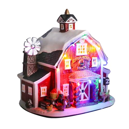 Ceramic Christmas Houses with Warm LED Light S1149