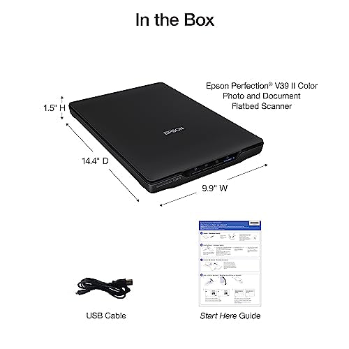 Color Photo and Document Flatbed Scanner, 4800 dpi, USB Power K82407