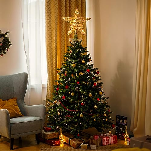 3D Rattan Christmas Tree Star Topper with Lights K600255