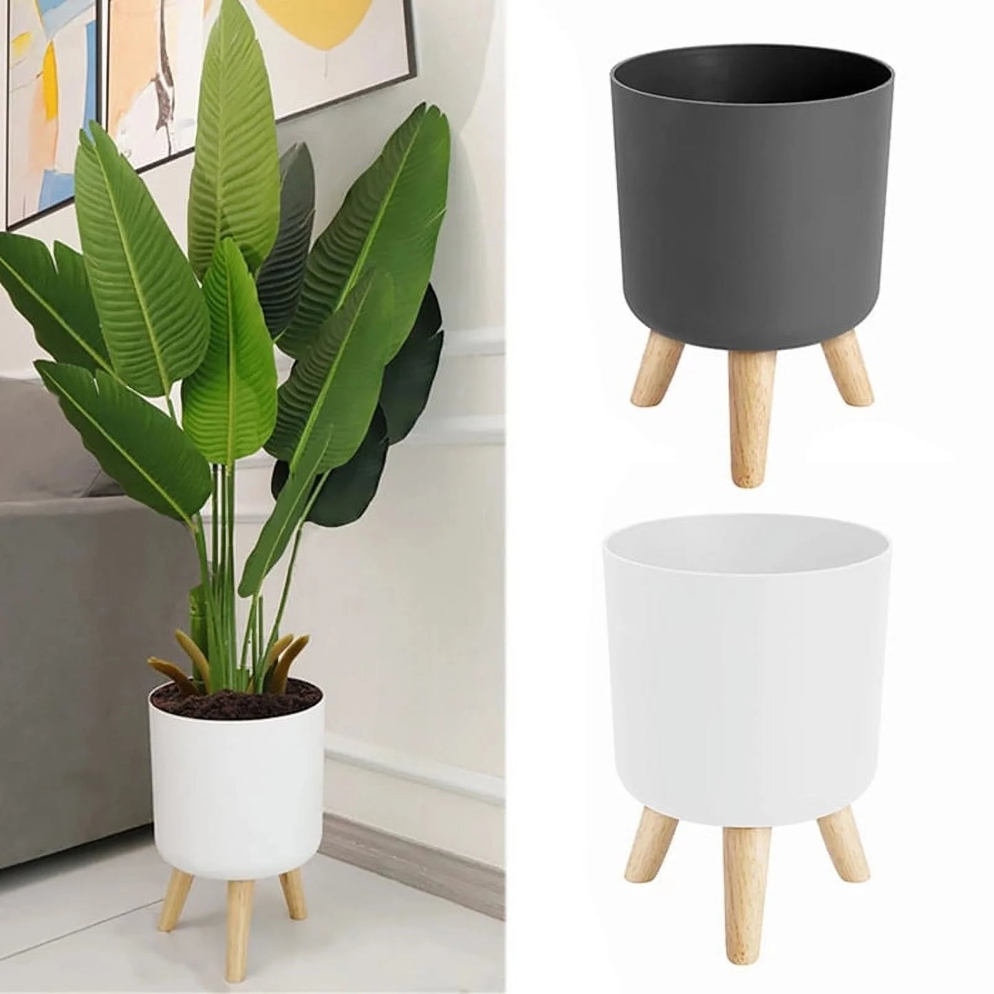 Wooden Legged Floor Standing Planters for Indoor Outdoor Use P355719