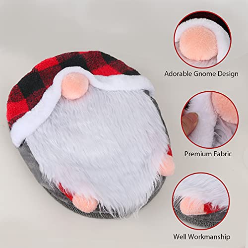 Gnome Toilet Seat Cover and Rug Set of 5, Funny Scandinavian Christmas Bathroom Decorations Q1856