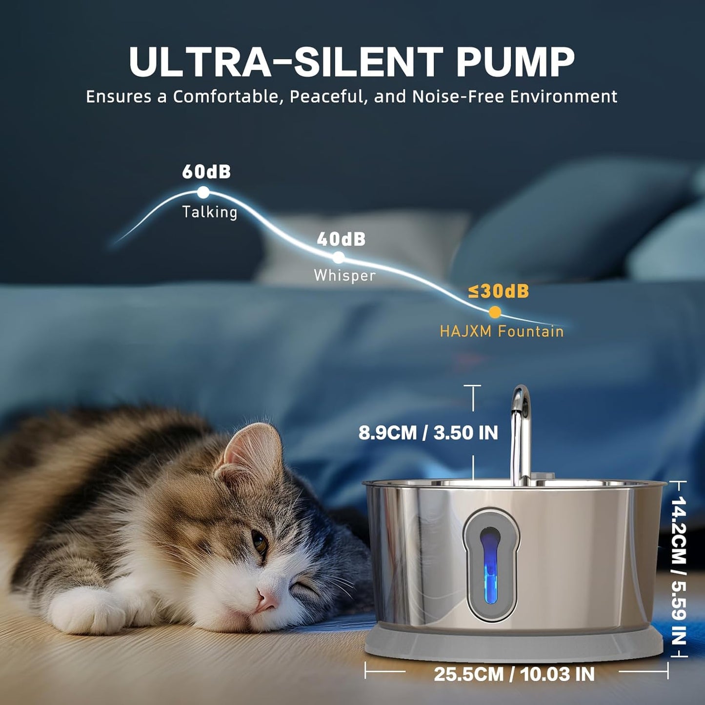 Cat Water Fountain with App Control and 2 Filters D315