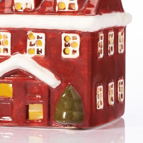 Ceramic Christmas Village Houses, Set of 3 Lighted, Hand Painted Indoor Decor C322437