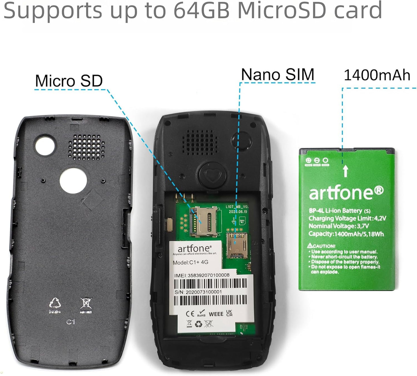Big Button 4G Senior Phone with SOS, Loud Volume, and Charging Dock S36305