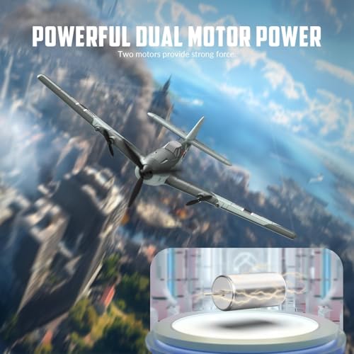 RC Plane 3 Channel Remote Control Airplane Fighter Toy, 2.4GHz 6-axis Gyro, Easy to Fly for Adults Kids Beginners Q215470