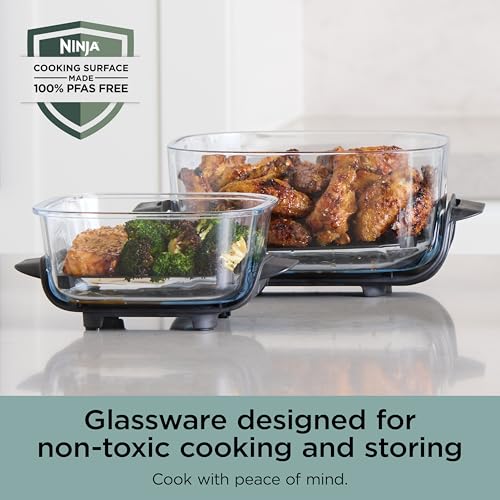 Air Fryer with Glass Containers, 4 QT & 6 Cup, Dishwasher Safe Y888