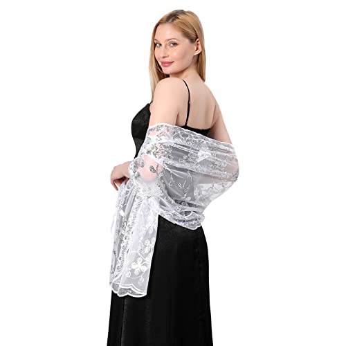 1920s Fringe Shawl for Evening Dresses Wedding Scarf E67177