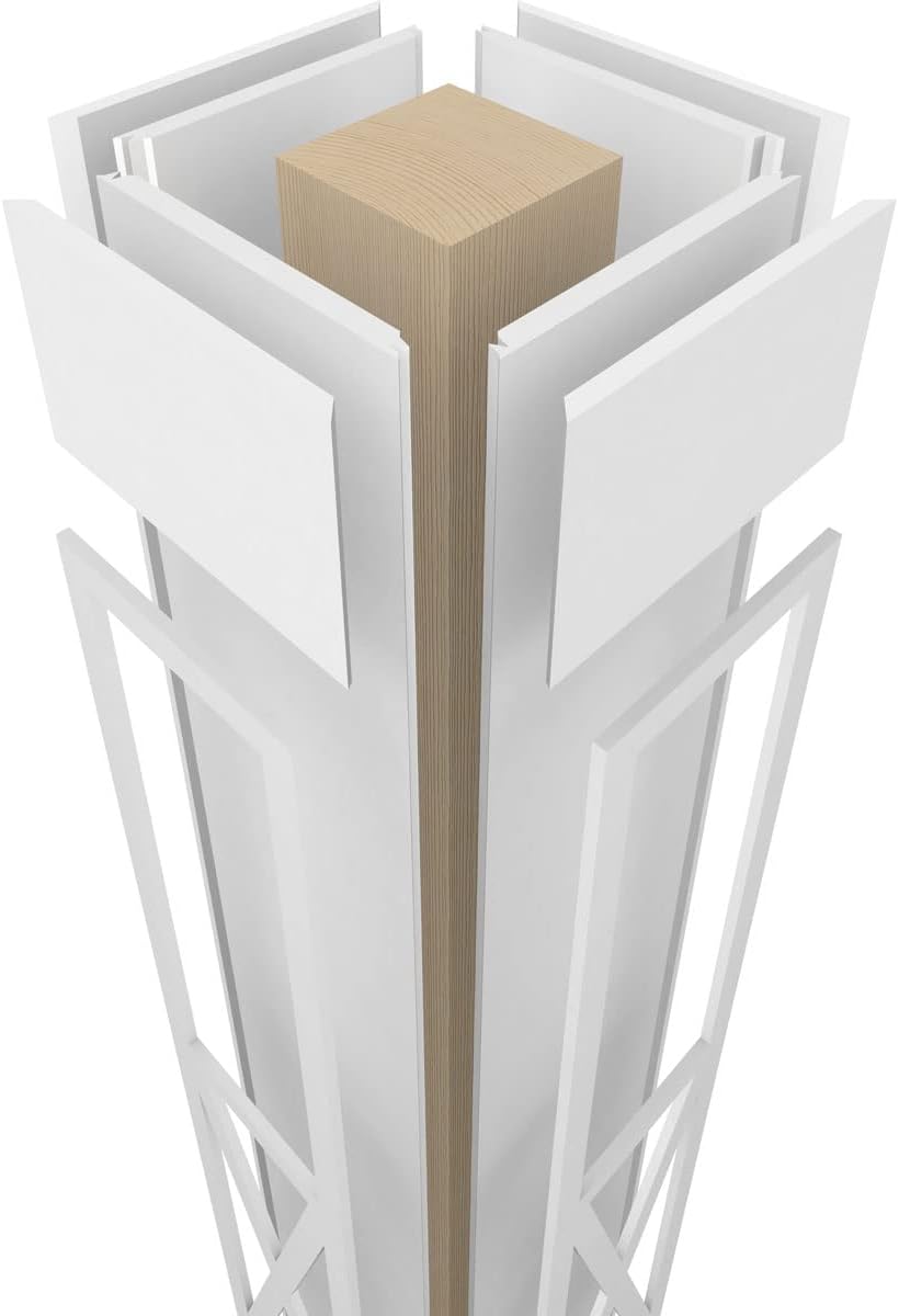 8"W x 8'H Craftsman Square Non-Tapered Column with Capital & Base E837557