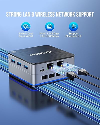 Mini PC Intel N100 Windows 11 Pro 12GB DDR5 256GB SSD Dual LAN 4K Triple Display E5169