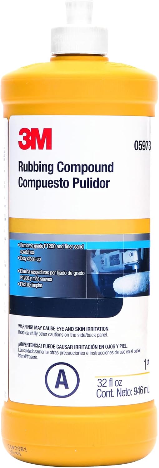 3M Rubbing Compound, 05973, Liquid Formula,1 qt (32 fl oz/946 mL)